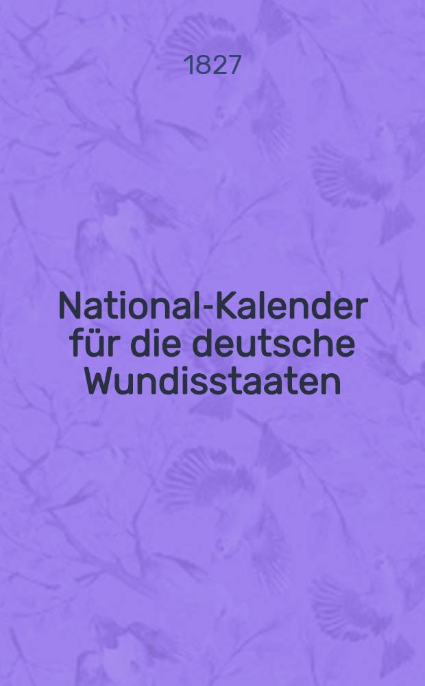 National-Kalender für die deutsche Wundisstaaten