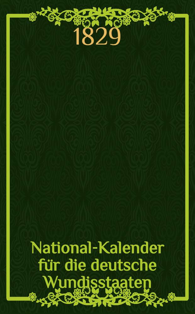 National-Kalender für die deutsche Wundisstaaten