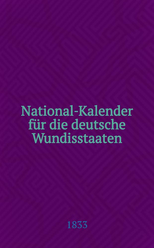 National-Kalender für die deutsche Wundisstaaten