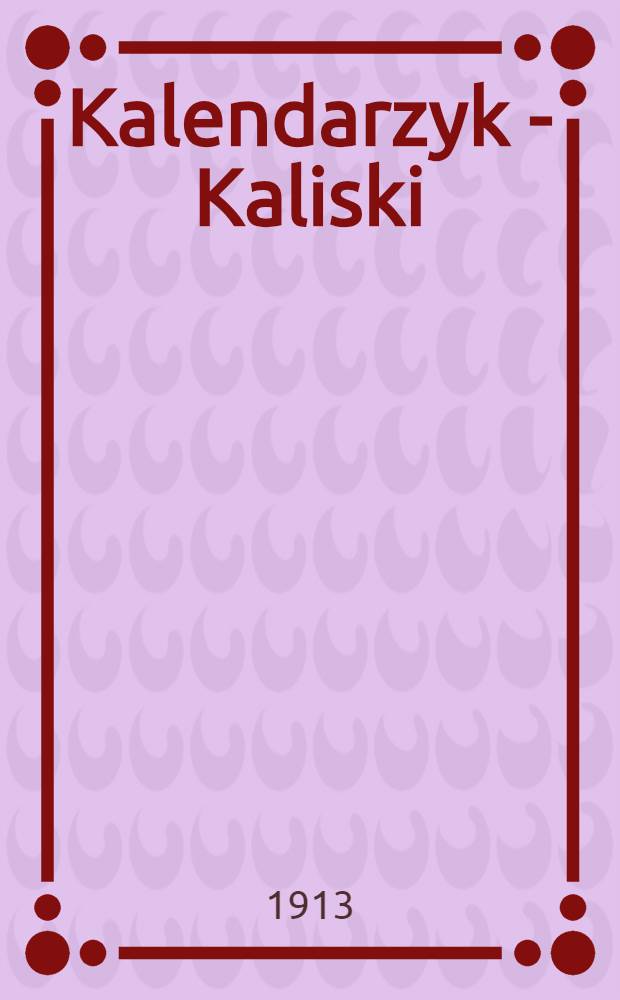Kalendarzyk - Kaliski