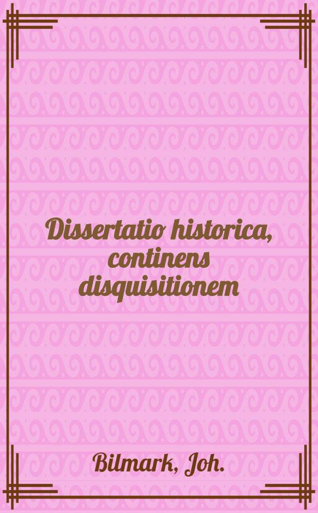 Dissertatio historica, continens disquisitionem: an Hunni sint Fennorum aborigines?