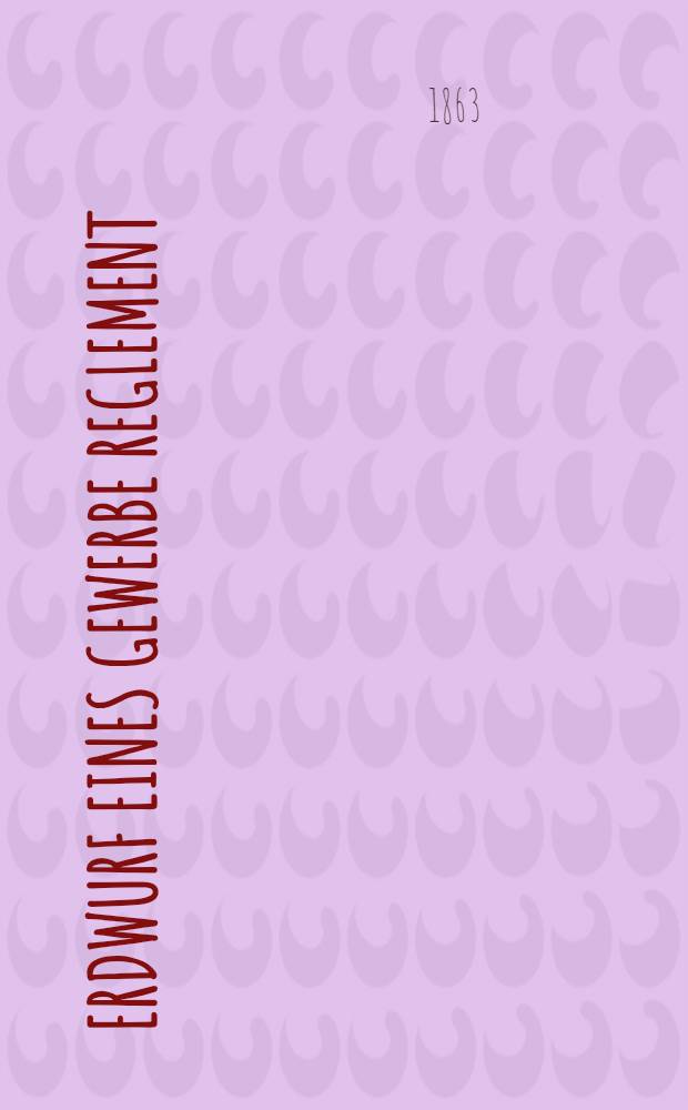 Erdwurf eines gewerbe Reglement