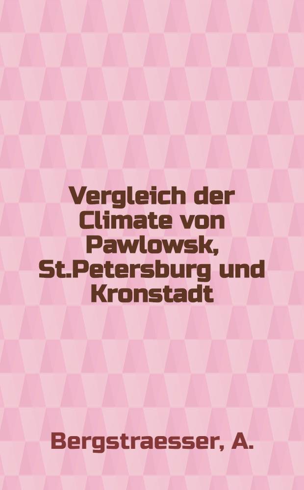 Vergleich der Climate von Pawlowsk, St.Petersburg und Kronstadt