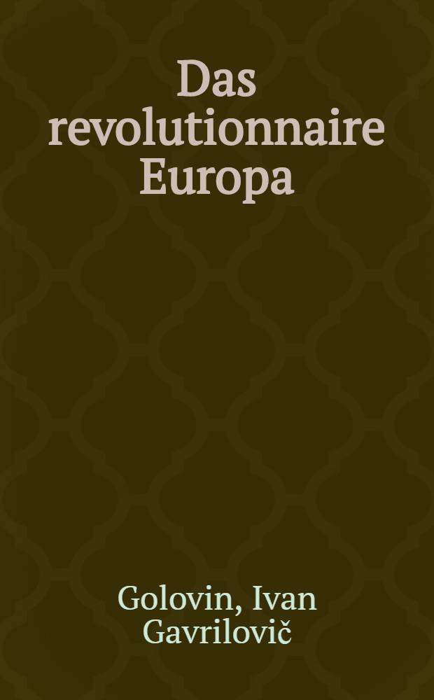 Das revolutionnaire Europa