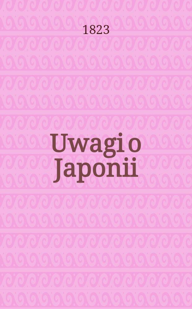 Uwagi o Japonii