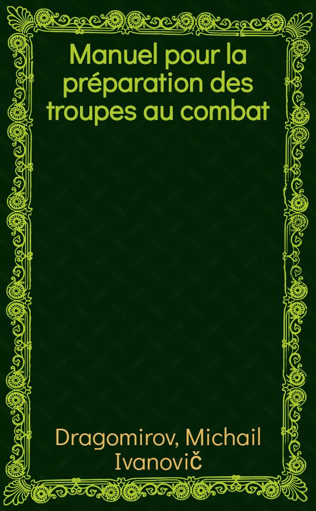 Manuel pour la préparation des troupes au combat