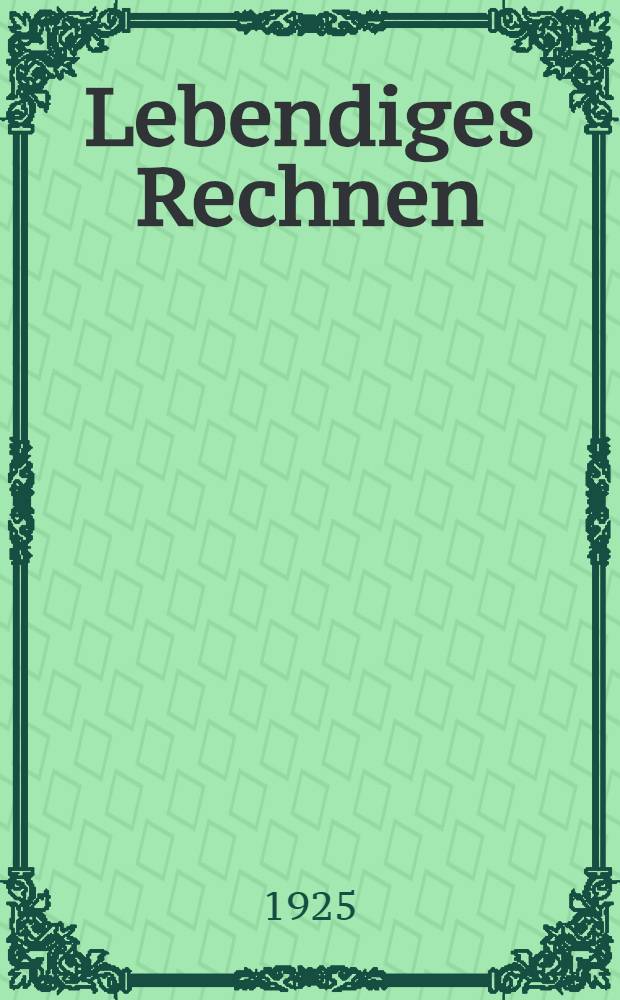 Lebendiges Rechnen