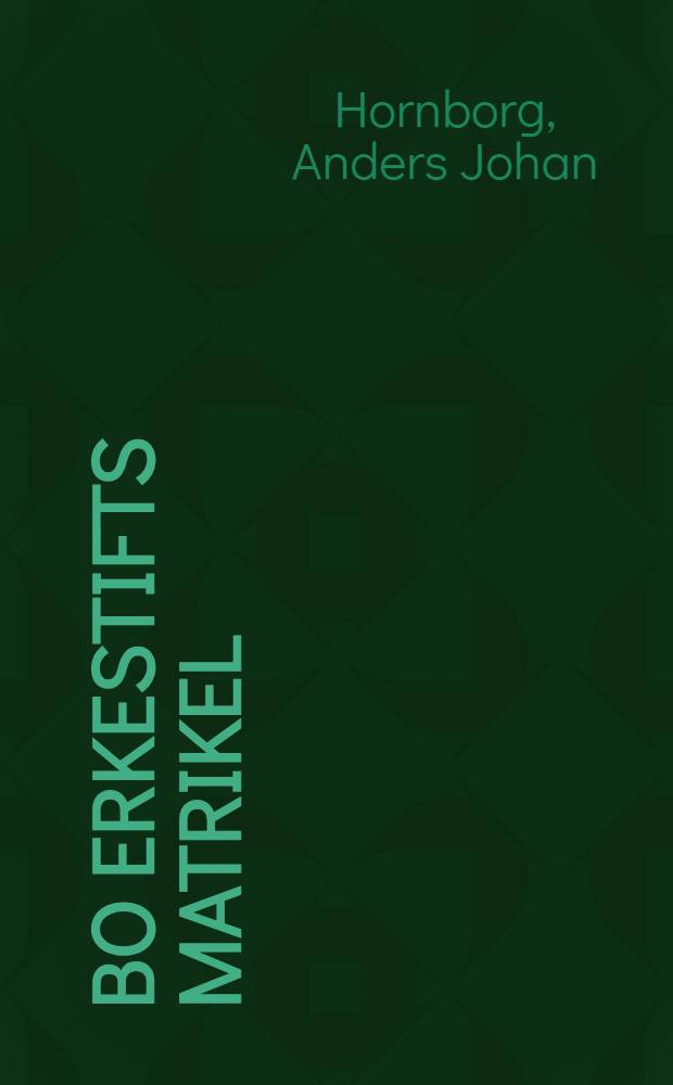 Åbo erkestifts matrikel