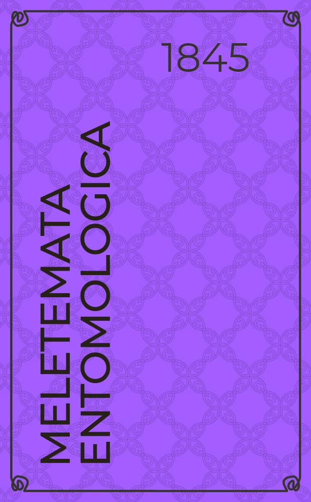 Meletemata entomologica : Insectes de Russie