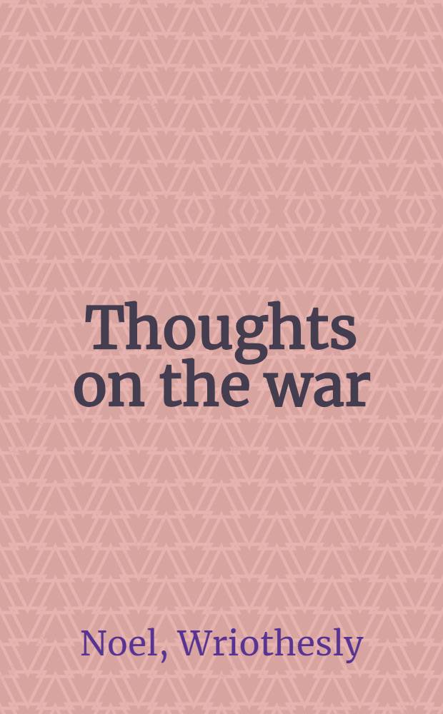 Thoughts on the war