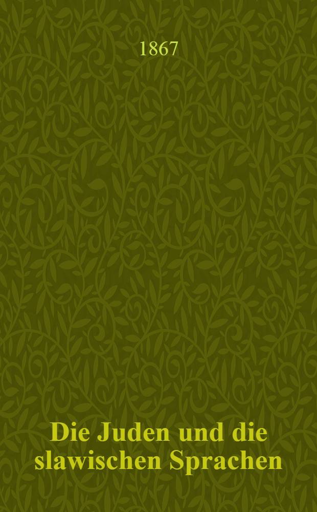 Die Juden und die slawischen Sprachen