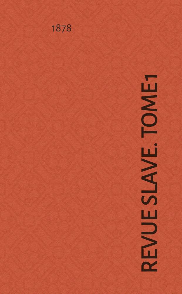 Revue Slave. Tome 1