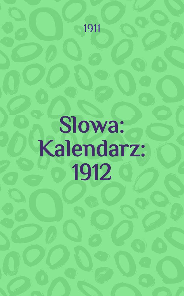 Slowa : Kalendarz : 1912