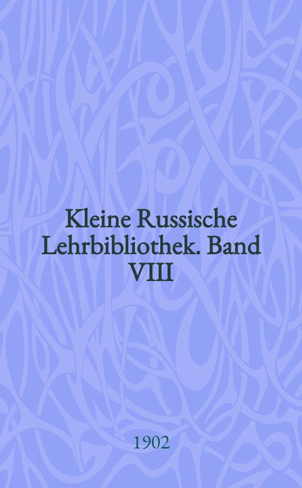 Kleine Russische Lehrbibliothek. Band VIII : Mazeppa