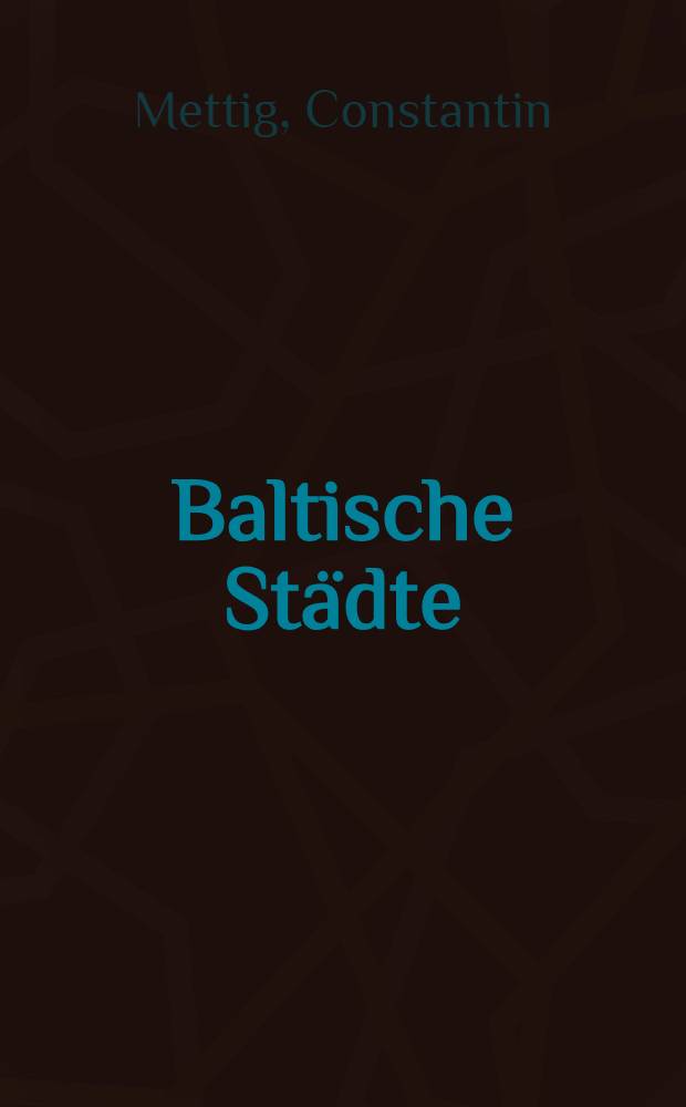 Baltische Städte