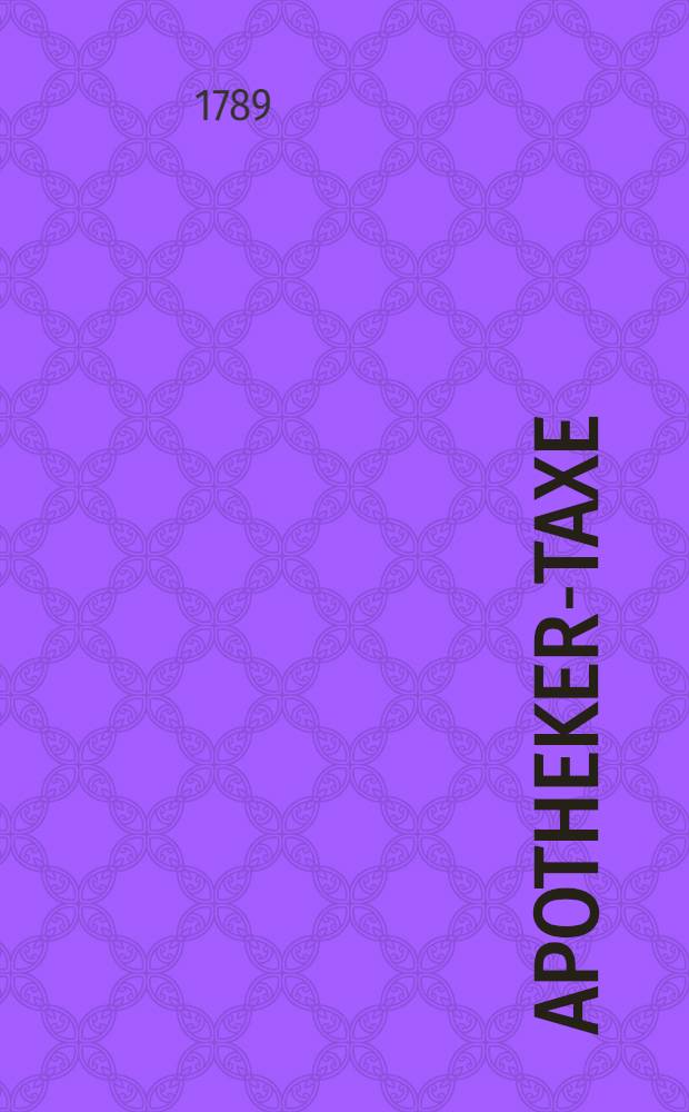 Apotheker-Taxe