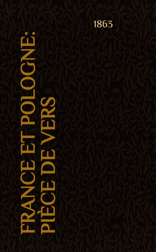 France et Pologne : Pi&egrave;ce de vers