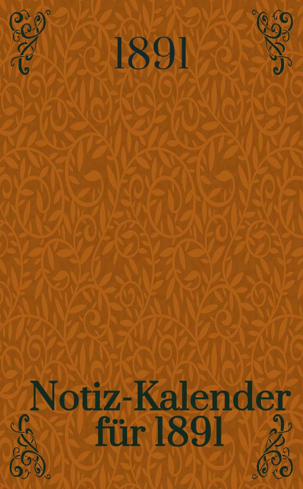 Notiz-Kalender für 1891