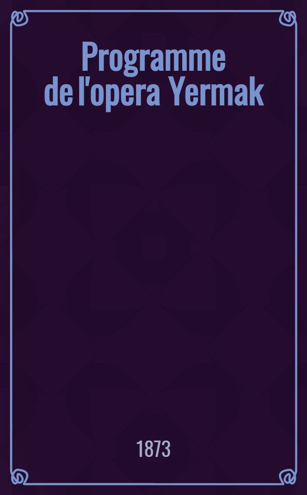 Programme de l'opera Yermak