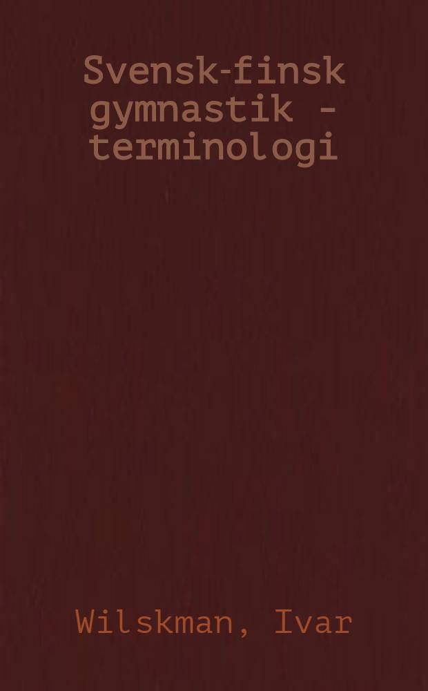 Svensk-finsk gymnastik - terminologi