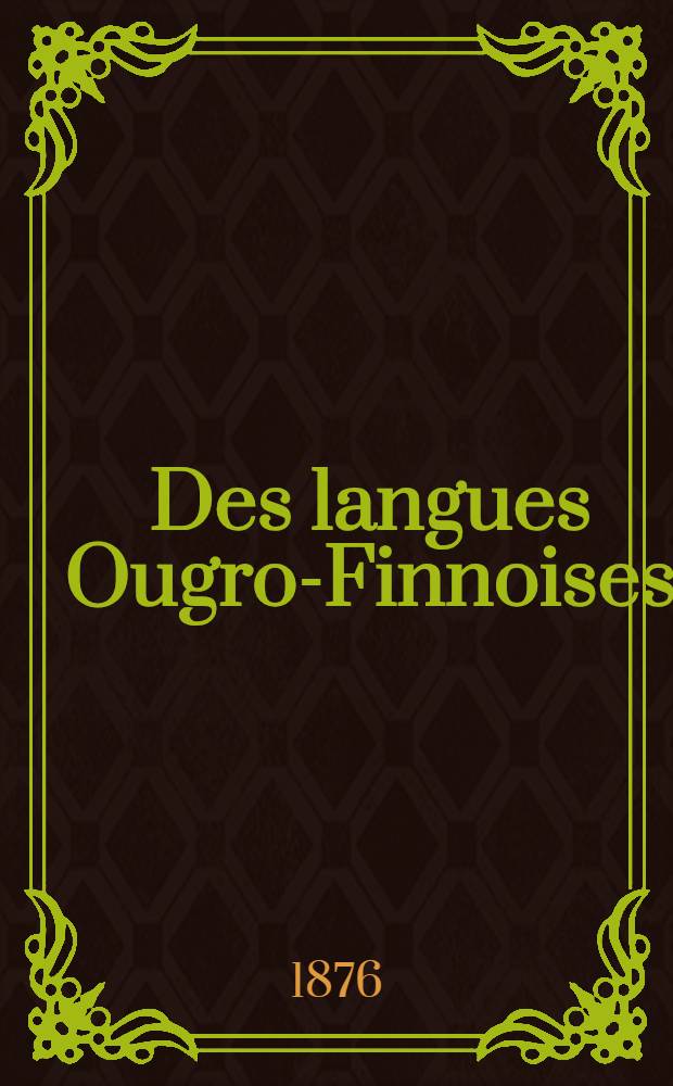 Des langues Ougro-Finnoises
