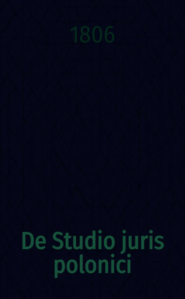 De Studio juris polonici