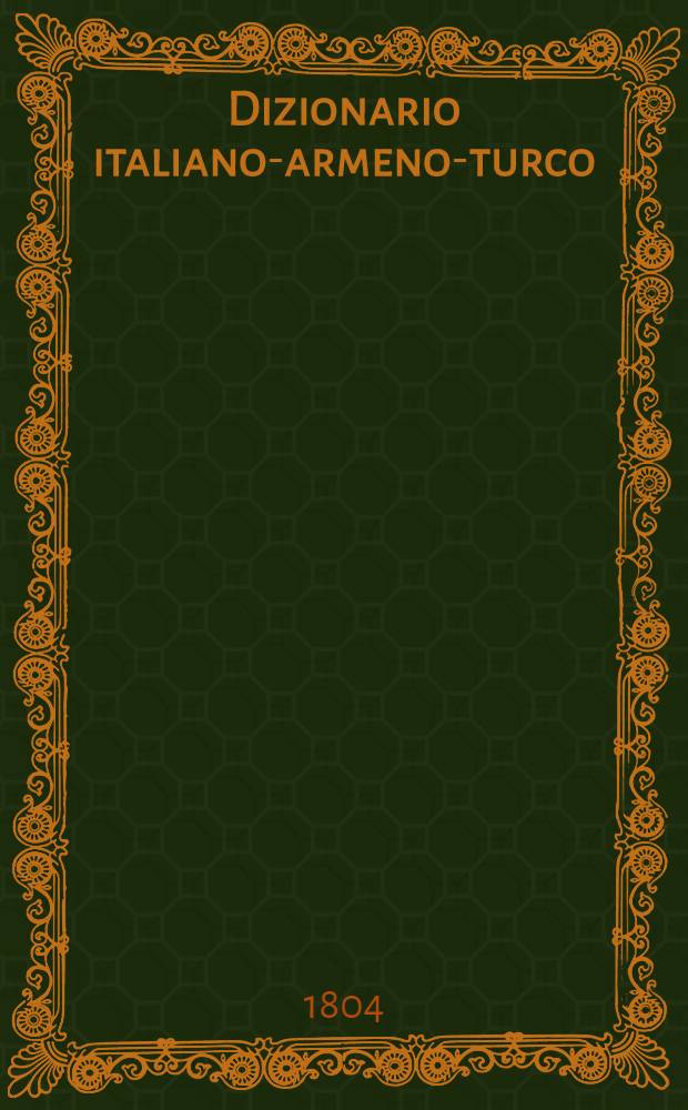 Dizionario italiano-armeno-turco