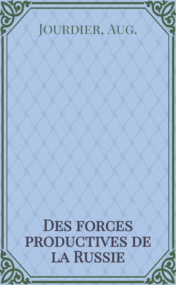 Des forces productives de la Russie