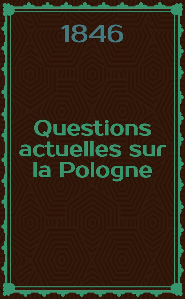 Questions actuelles sur la Pologne