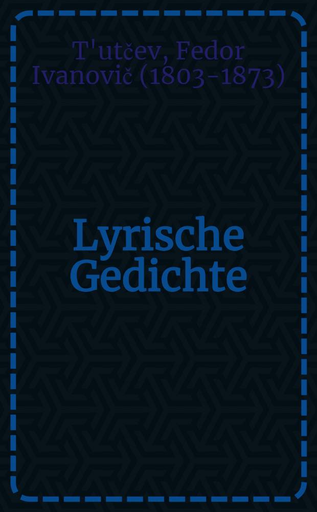 Lyrische Gedichte