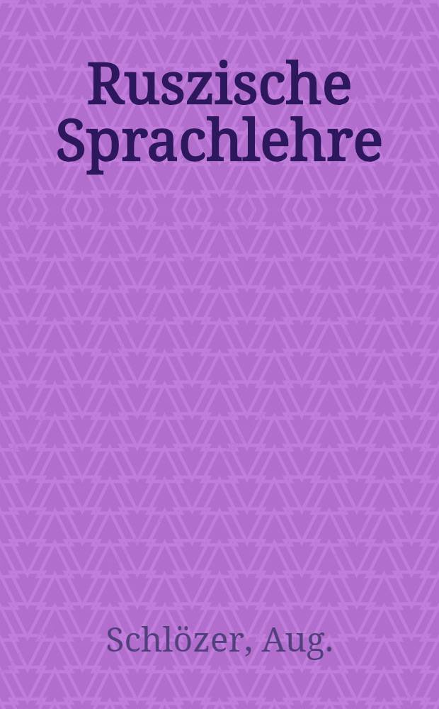 Ruszische Sprachlehre