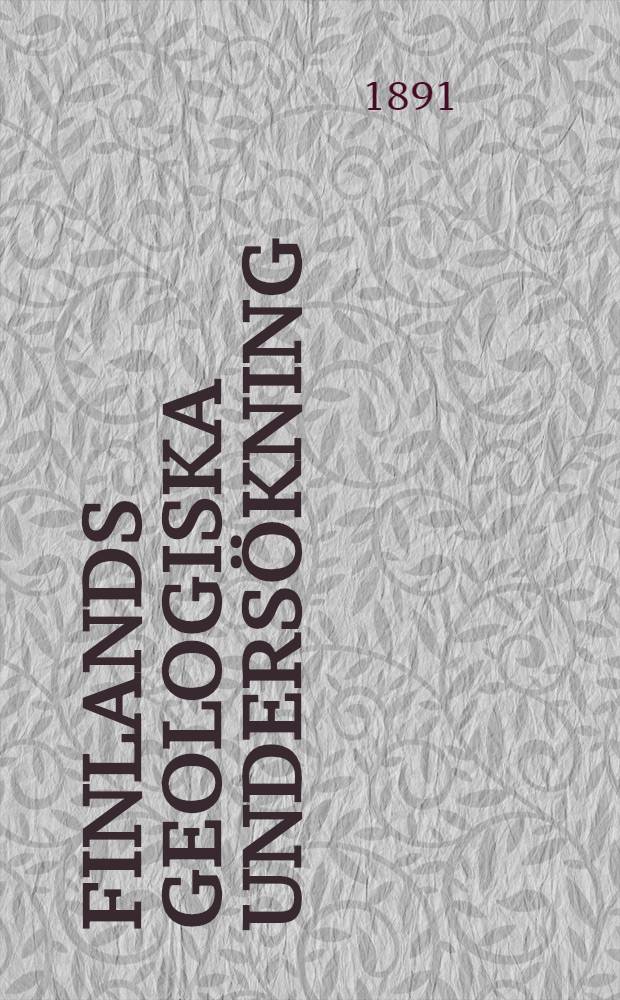 Finlands Geologiska Undersökning : Beskrifning till Kartbladen №19 & 20 : Hogland och Tytärsaari