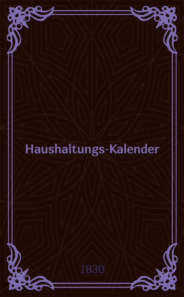 Haushaltungs-Kalender