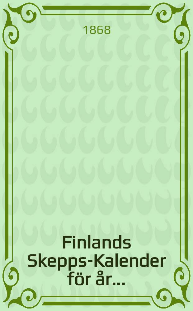 Finlands Skepps-Kalender för år..