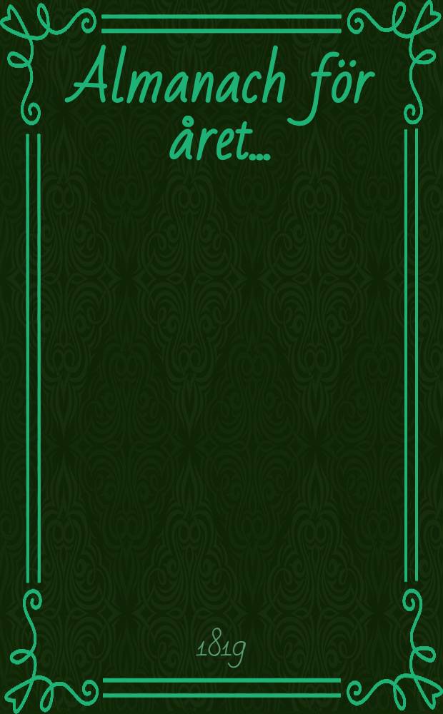 Almanach för året ..