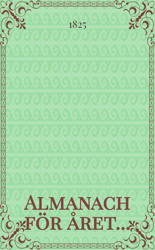 Almanach f&ouml;r &aring;ret ..