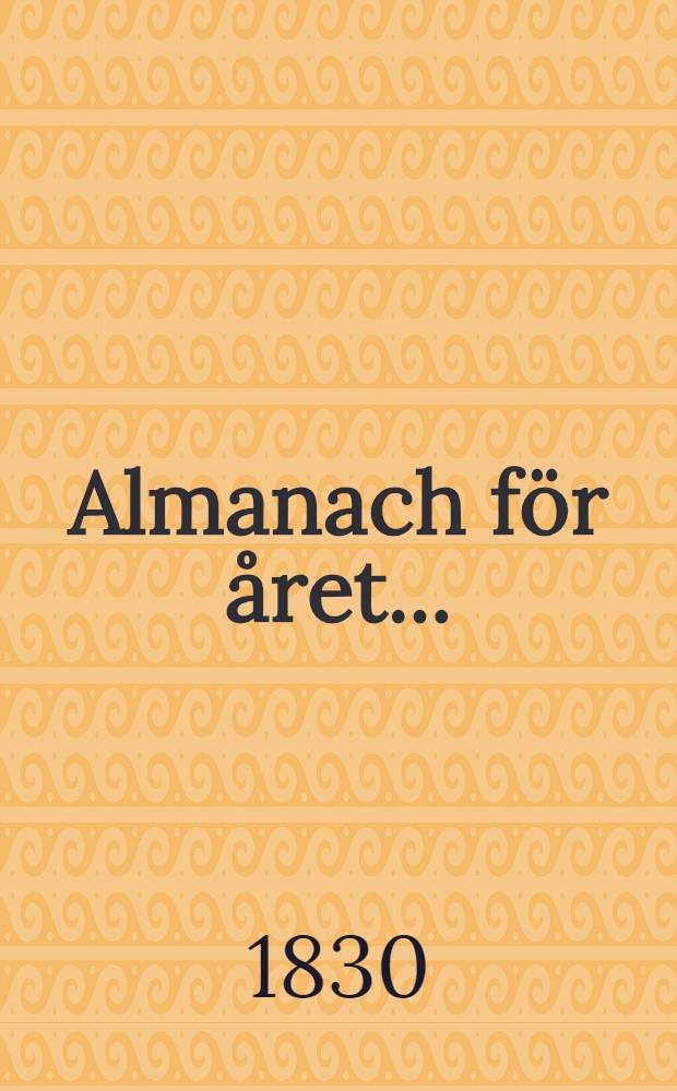 Almanach för året ..