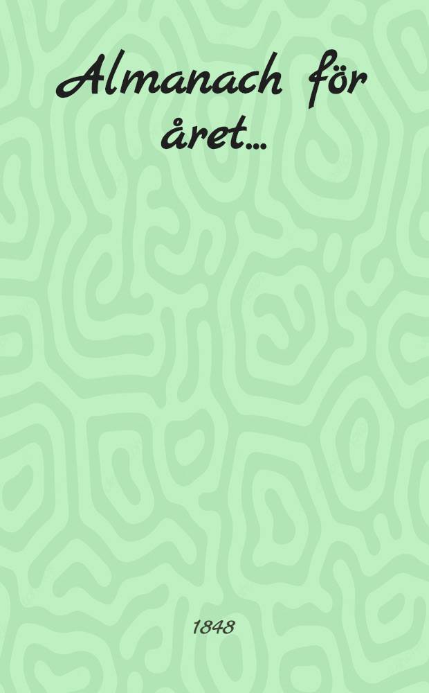 Almanach f&ouml;r &aring;ret ..