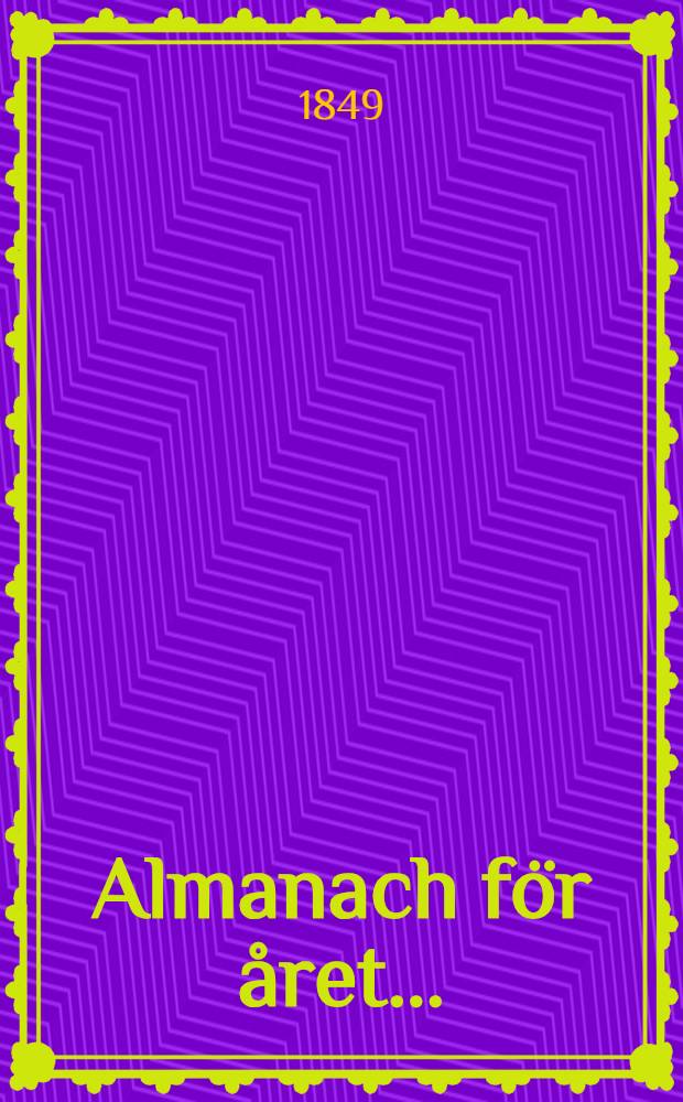 Almanach för året ..
