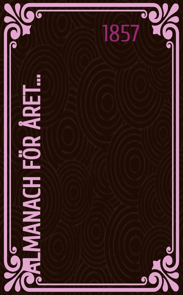 Almanach för året ..