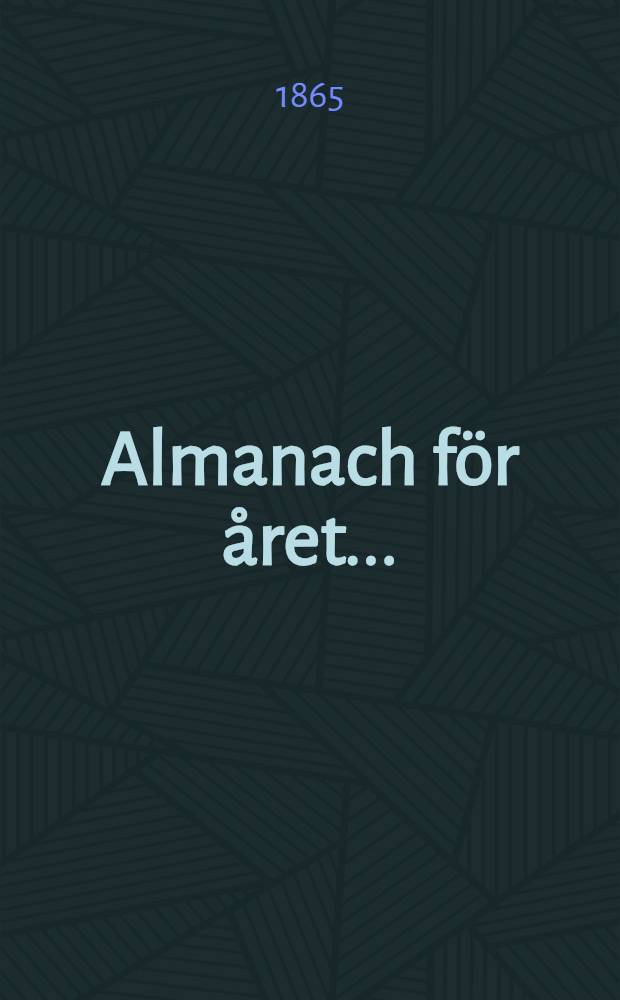 Almanach för året ..