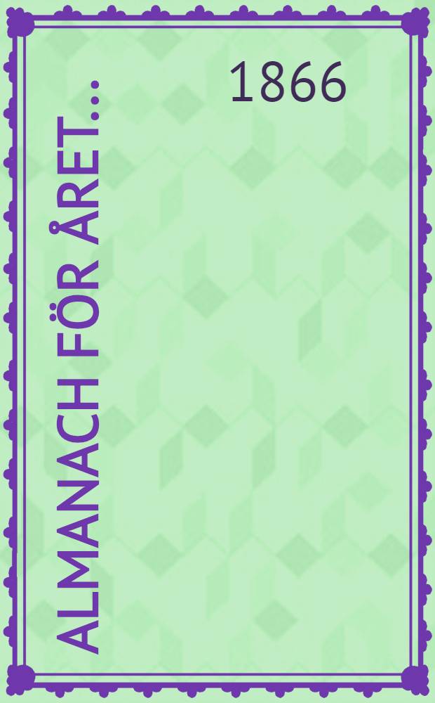 Almanach för året ..