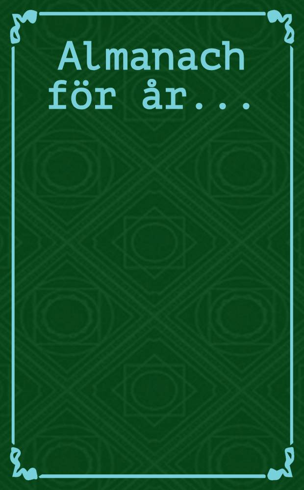Almanach för år..