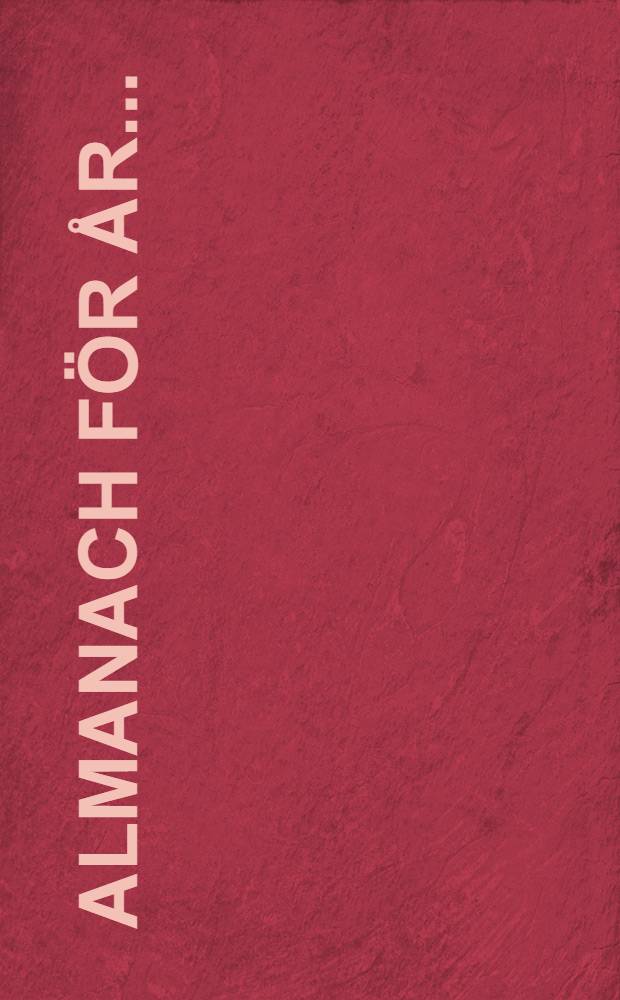 Almanach för år..