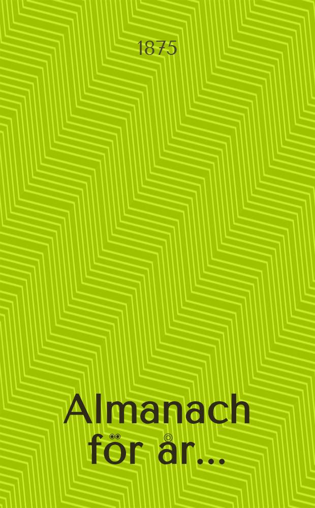 Almanach för år..