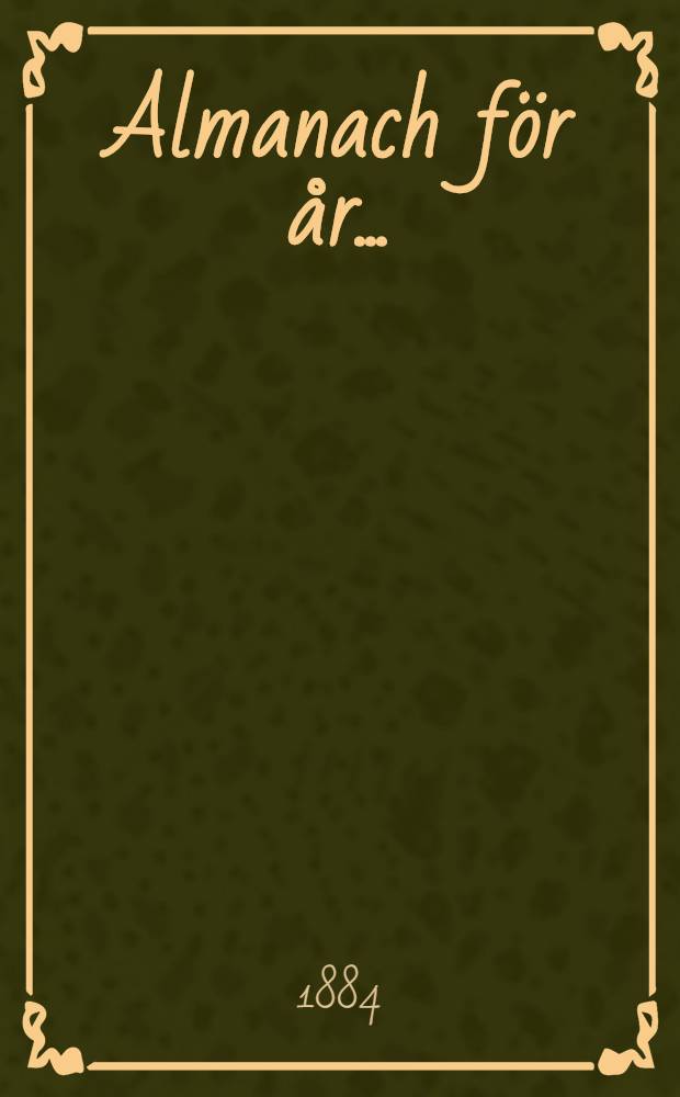 Almanach f&ouml;r &aring;r..