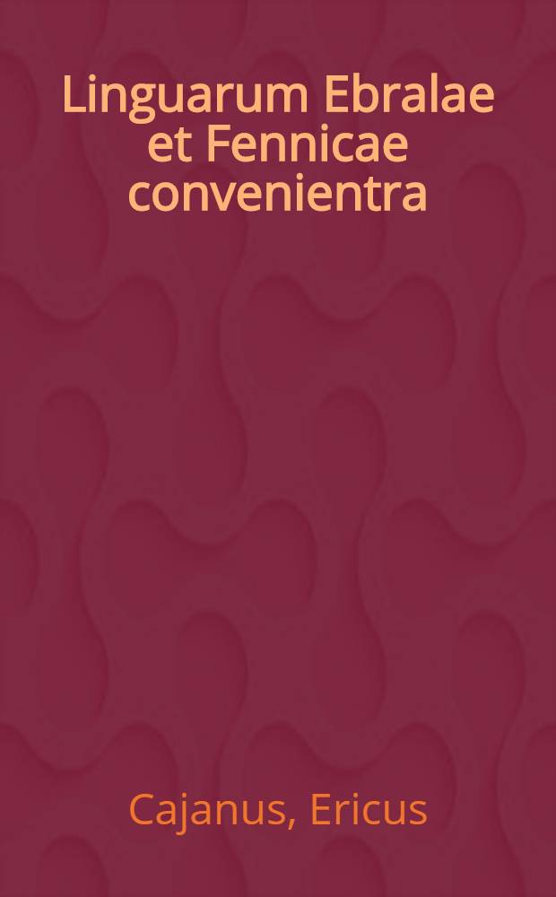 Linguarum Ebralae et Fennicae convenientra