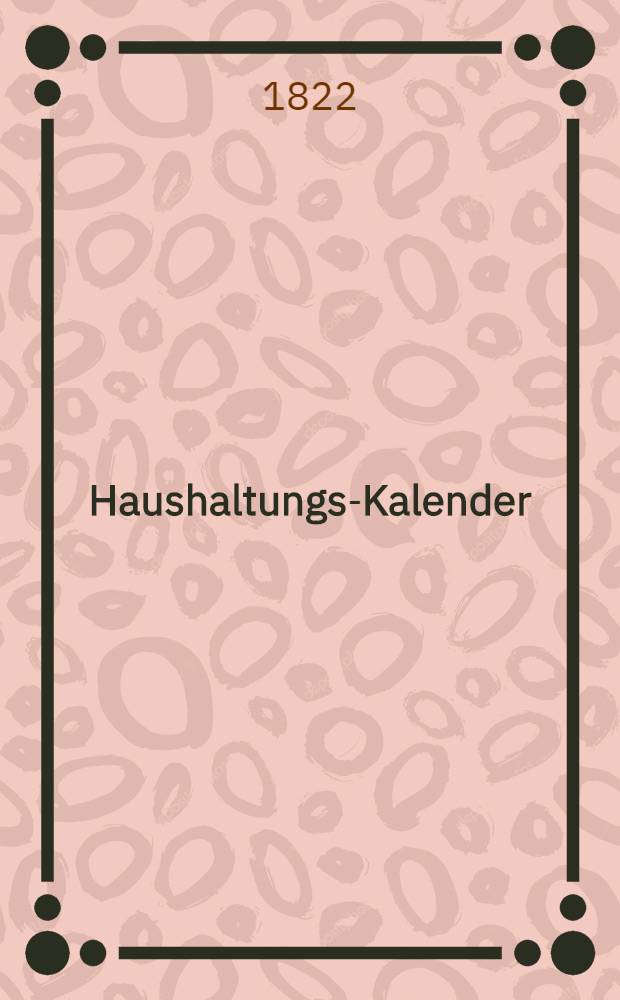 Haushaltungs-Kalender