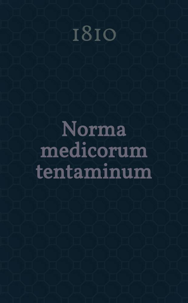 Norma medicorum tentaminum