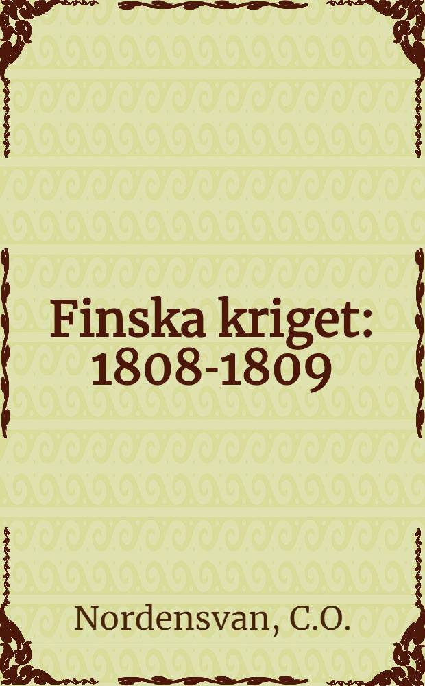 Finska kriget : 1808-1809
